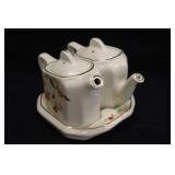 Hall's Jewel Tea Autumn  Leaf Tea for Two Set & Tr