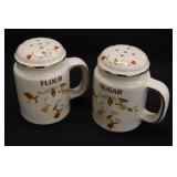 Hall's Jewel Tea Autumn Leaf Flour & Sugar Shakers