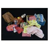 Doll Clothes & Racoon Pull Toy & Baseball Glove