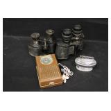 Vintage Binoculars, GE  Radio & Lighter