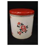 Deco ware Red Poppy 8'  Tin Canister