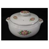 Hall Rose White Casserole Dish w/ Lid