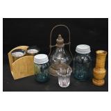 Vintage Canning Jars, Lights & Vases
