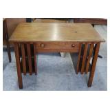 Oak Mission Style Library Table  w/ Drawer