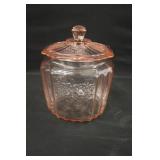 Pink Depression Glass Biscuit Jar