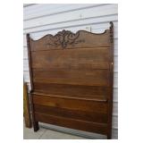 Antique Oak High Back Full Size  Headboard & Footb