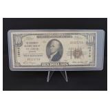 1929 $10 Issued by The Boatmen's National Bank of