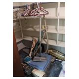 Ironing board, Vacuums, & Hangers