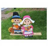 Painted Wood Pilgrims Lawn Dï¿½cor