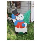 40" Painted Wood Snowman Lawn Dï¿½cor