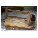 Handcrafted Solid Oak Book Organizer