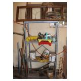 Metal Shelf & Contents