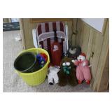 Lawn Chair, Teddy Bears, & Laundry Basket