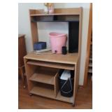 Pressed Wood Computer Desk & Contents