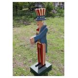 53" Carved Wood Uncle Sam Outside Dï¿½cor