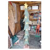 62" Lighted Carved Wood Christmas Tree