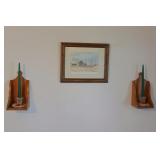 Barn Print & Candle Holders