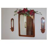 Walnut Mirror & Sconces