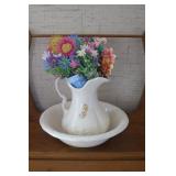 Ceramic Pitcher & Bowl