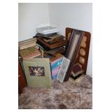 Picture frames, File Box, & Books