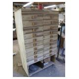 Handcrafted Woodworkers 20 Drawer Rolling  Organiz