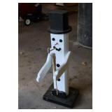 26" Wood Carved Snowman Decoration