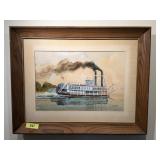 Original Ralph Law "Eloise" Steamboat Water Color
