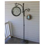 6' Outdoor Garden Double Face Pedestal Weather Gau