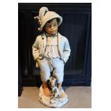 26' Plaster Boy & Dog Statue