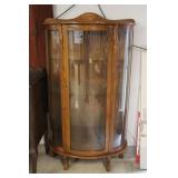 Modern Oak Curio Lighted Cabinet