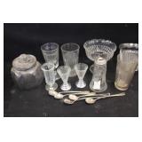 Assorted  EAPG Soda Fountain Glasses & Canisters
