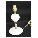 12' Milk Glass Dresser Lamp