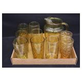 Amber Water Pitcher & Glasses