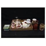 Figurines, Mustache Cups, & Glasses