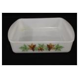 Vintage Glasbake Autumn Leaf Square Casserole