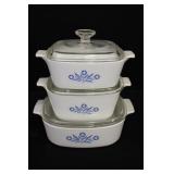 CorningWare Blue Cornflower Covered Casseroles