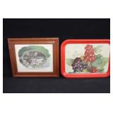 Deer Print & Metal Tray