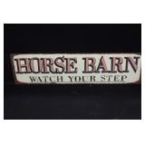 Metal Horse Barn Sign