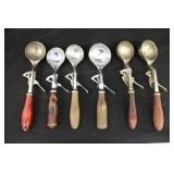Vintage Wood Handle Ice Cream Scoops