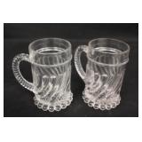 1800s EAPG Swirl & Ball Pattern Child's Mugs