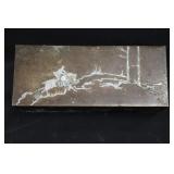 Silver Inlay Box Horseback Riding Design