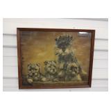 Vintage Framed Dog Print