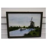Vintage Dutch Reverse Painting On Glass