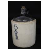 5 Gallon Blue Ribbon Stoneware Jug