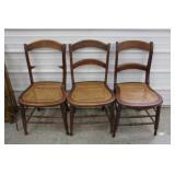 Mahogany Caned Bottom Dining Chairs