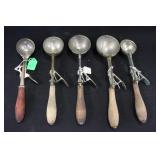 Vintage Wooden Handle Ice Cream Scoops