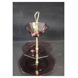 Vintage Amethyst 3 Tiered Tray