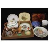 Fox & Hound Figurine & Collector Plates