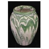 Vintage Green & White 9.5' Pottery Vase