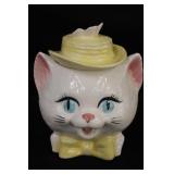 Vintage Metlox Pottery Lady Cat Head Cookie Jar